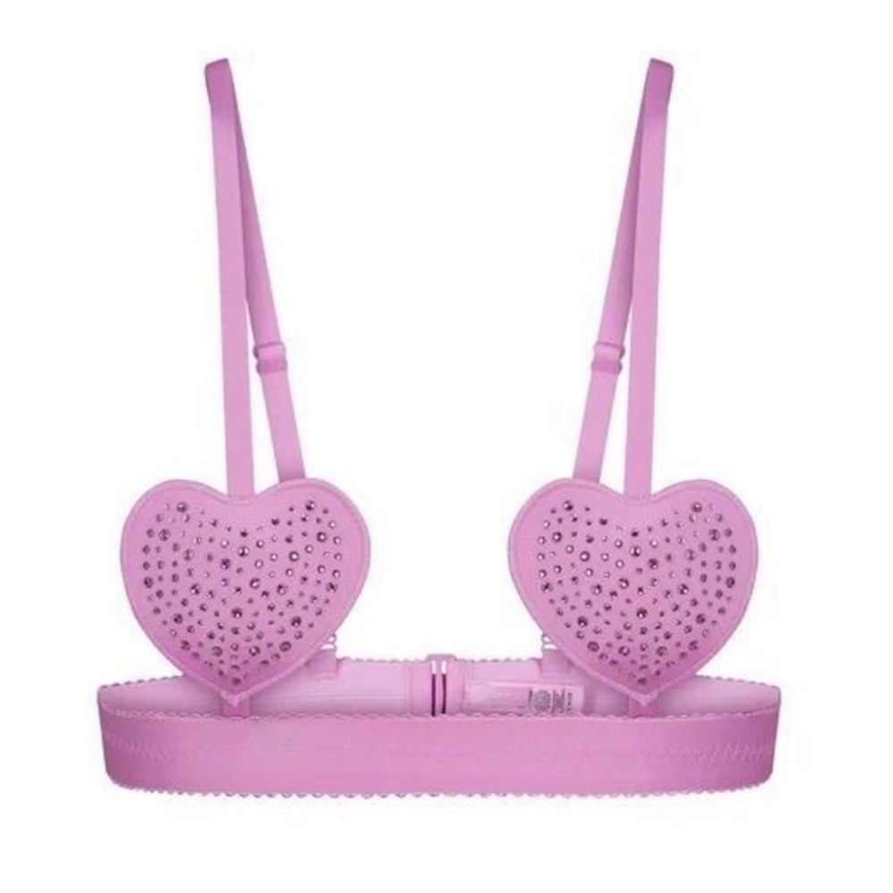 24HR DROP ⬇️ Last Set💕 Skims Jelly Sheer Rhinestone Heart Bra & Thong - Picture 2 of 4